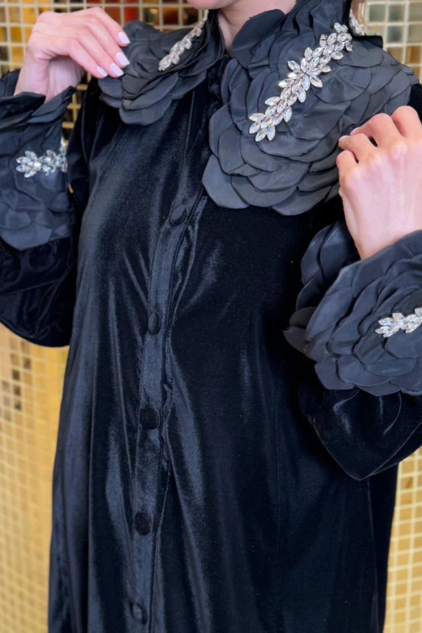 Black Abaya with Embroidery