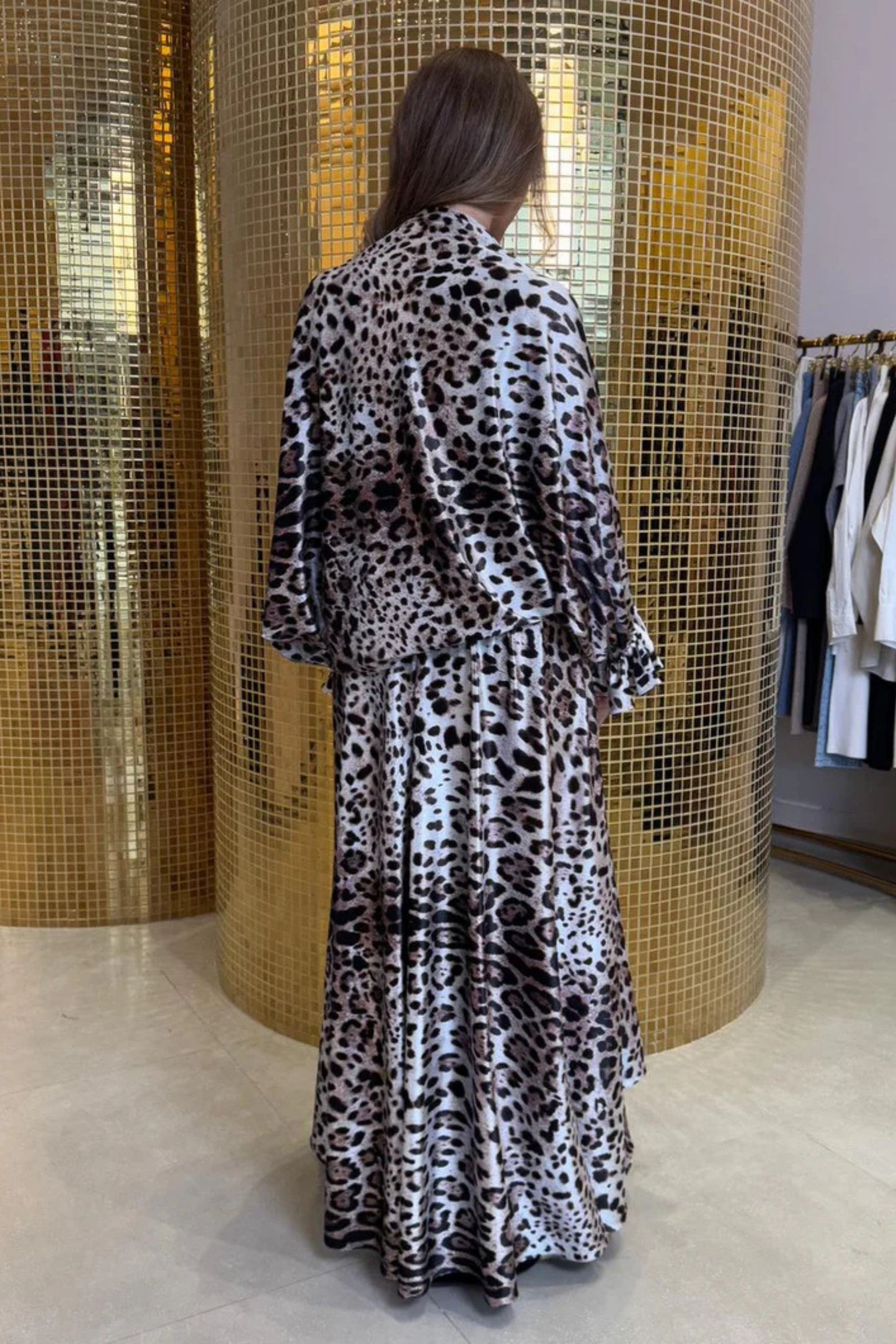 Women Leopart Print Long Cardigan Coat