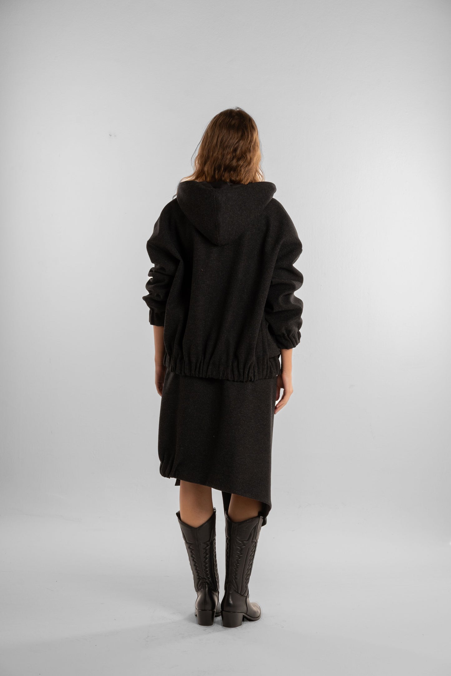 Black Asymmetric Mini Skirt