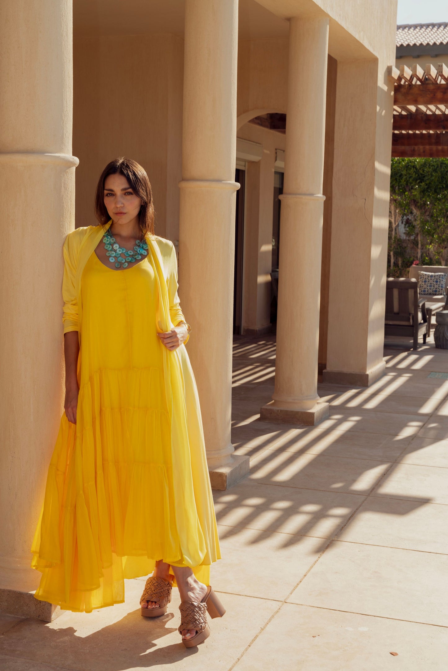 Golden Glow Layered Dress.