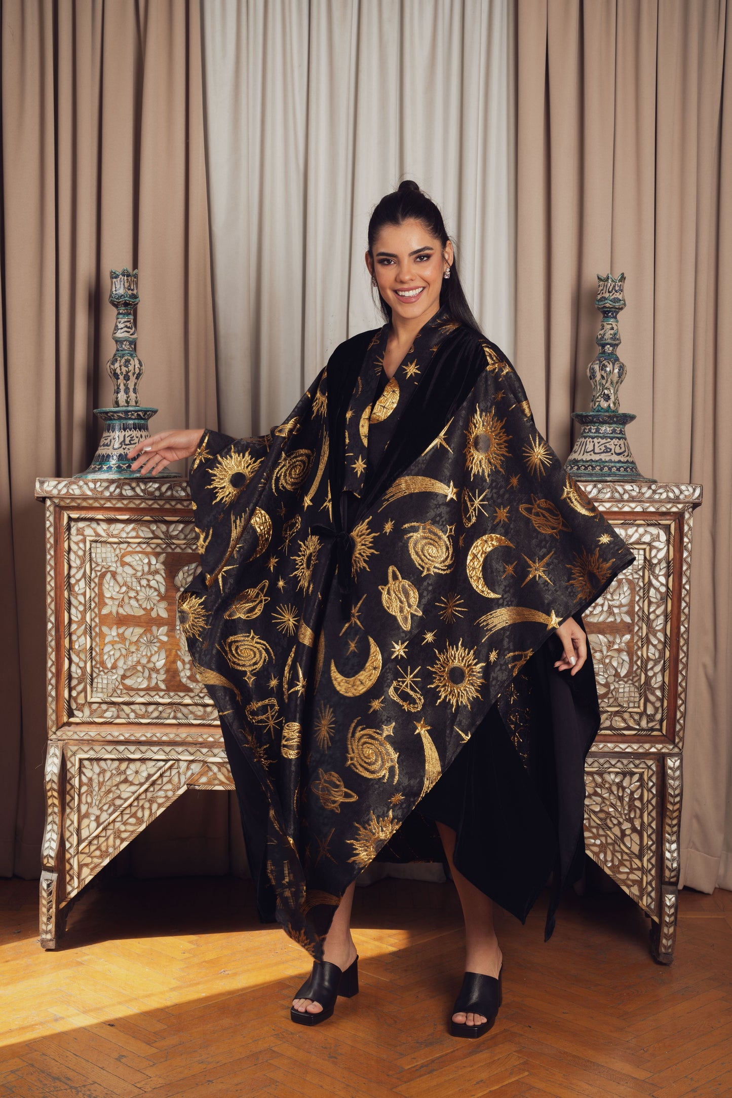Elegant Ramadan-inspired design with intricate golden details.