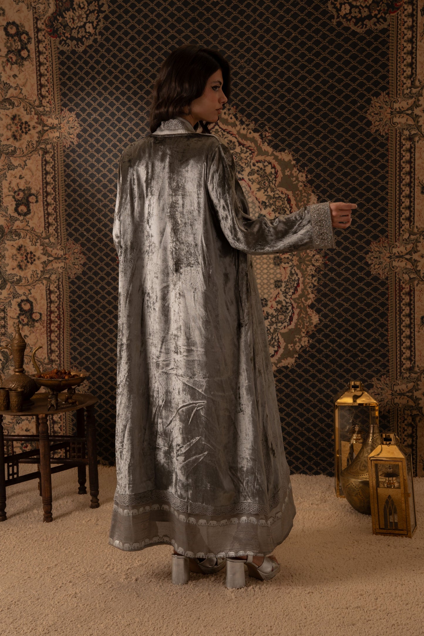 Grey Kaftan with Basic Grey Dress