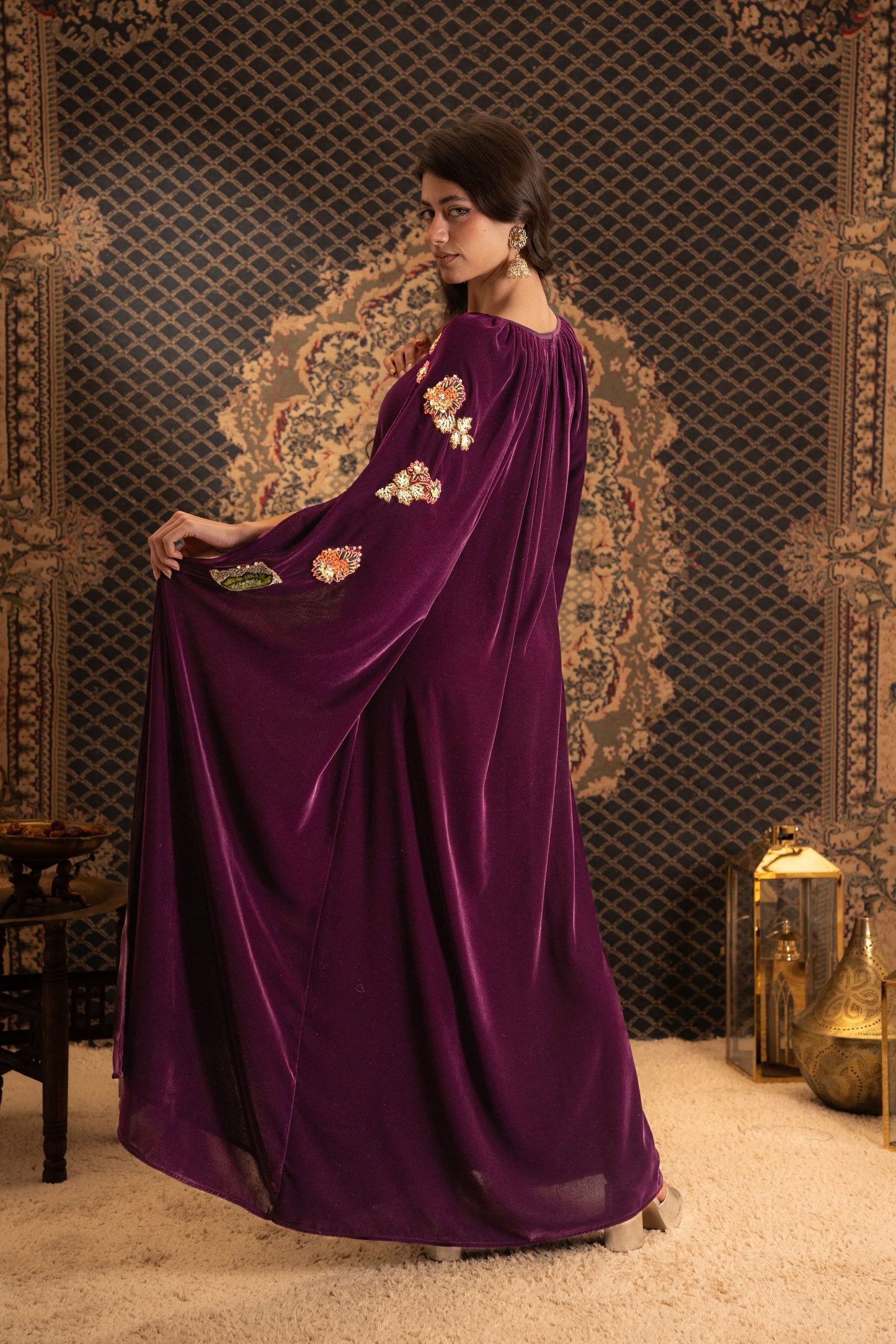 Purple Velvet Kaftan