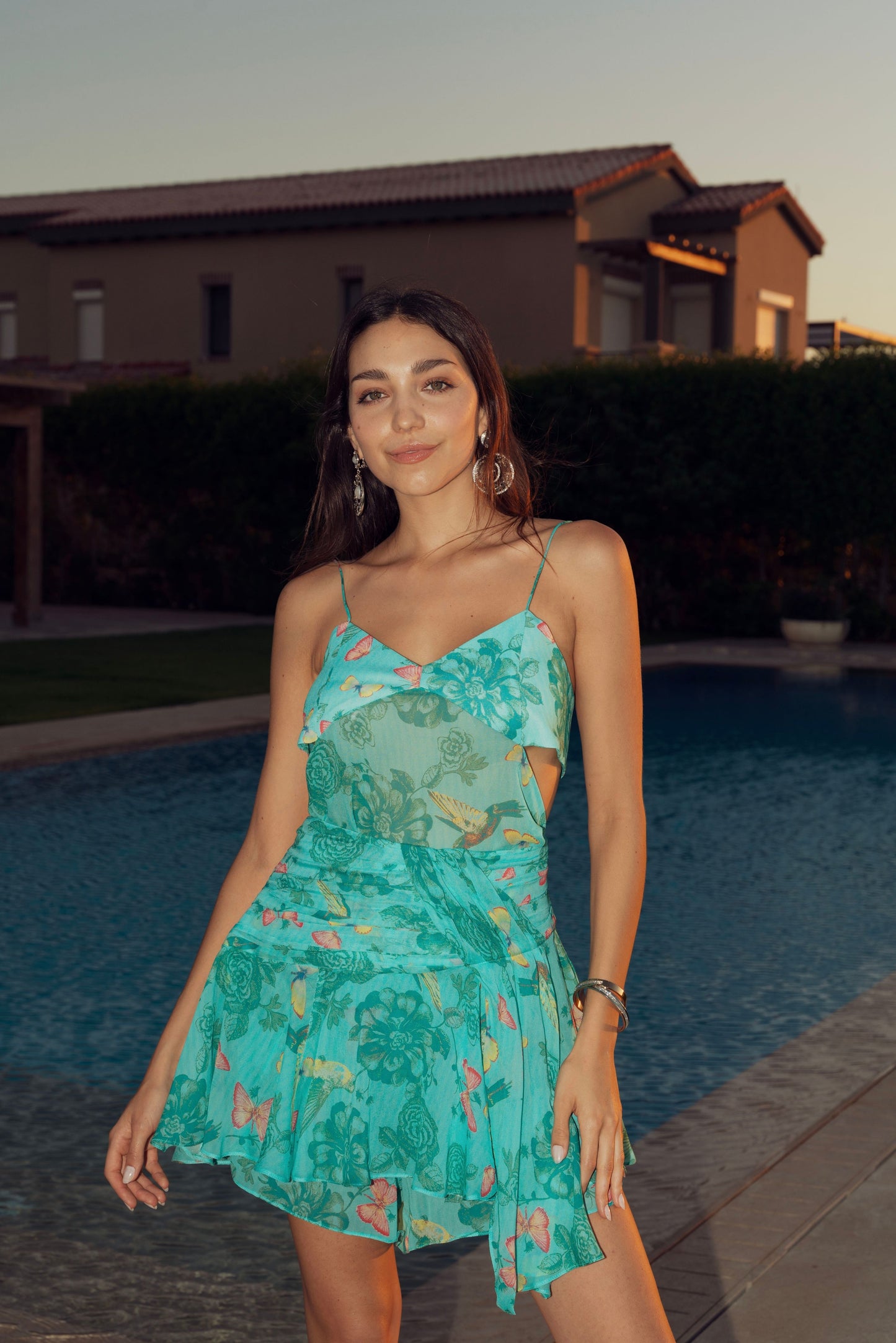 Tropical Petal Asymmetrical Skirt.