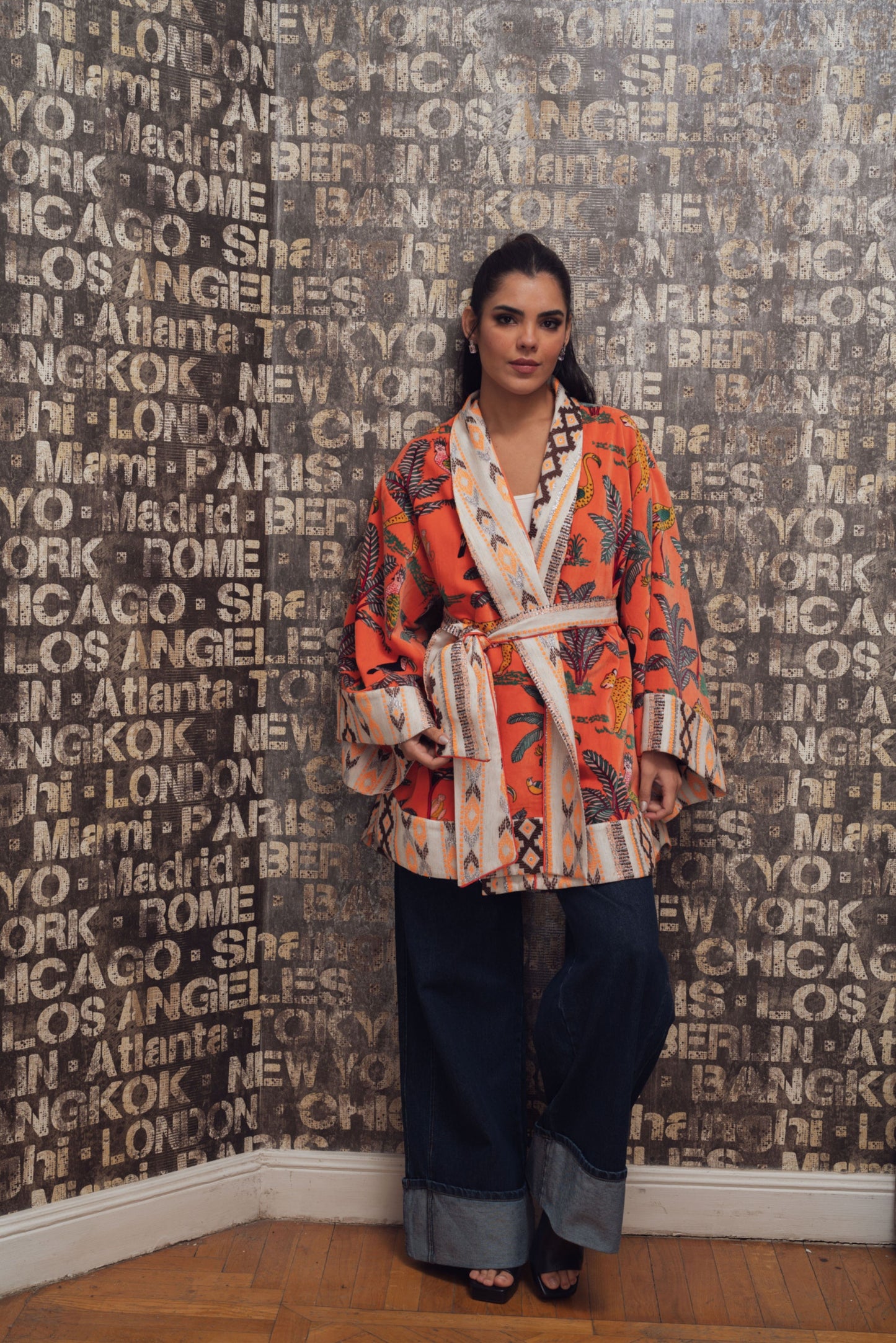 striking orange kimono