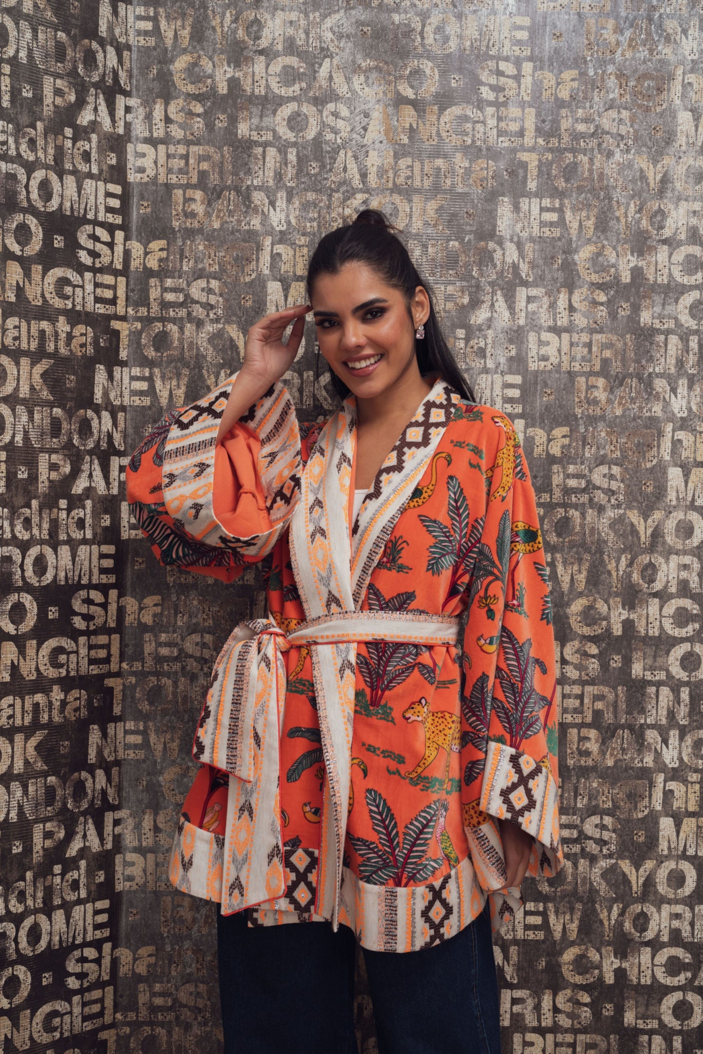 striking orange kimono