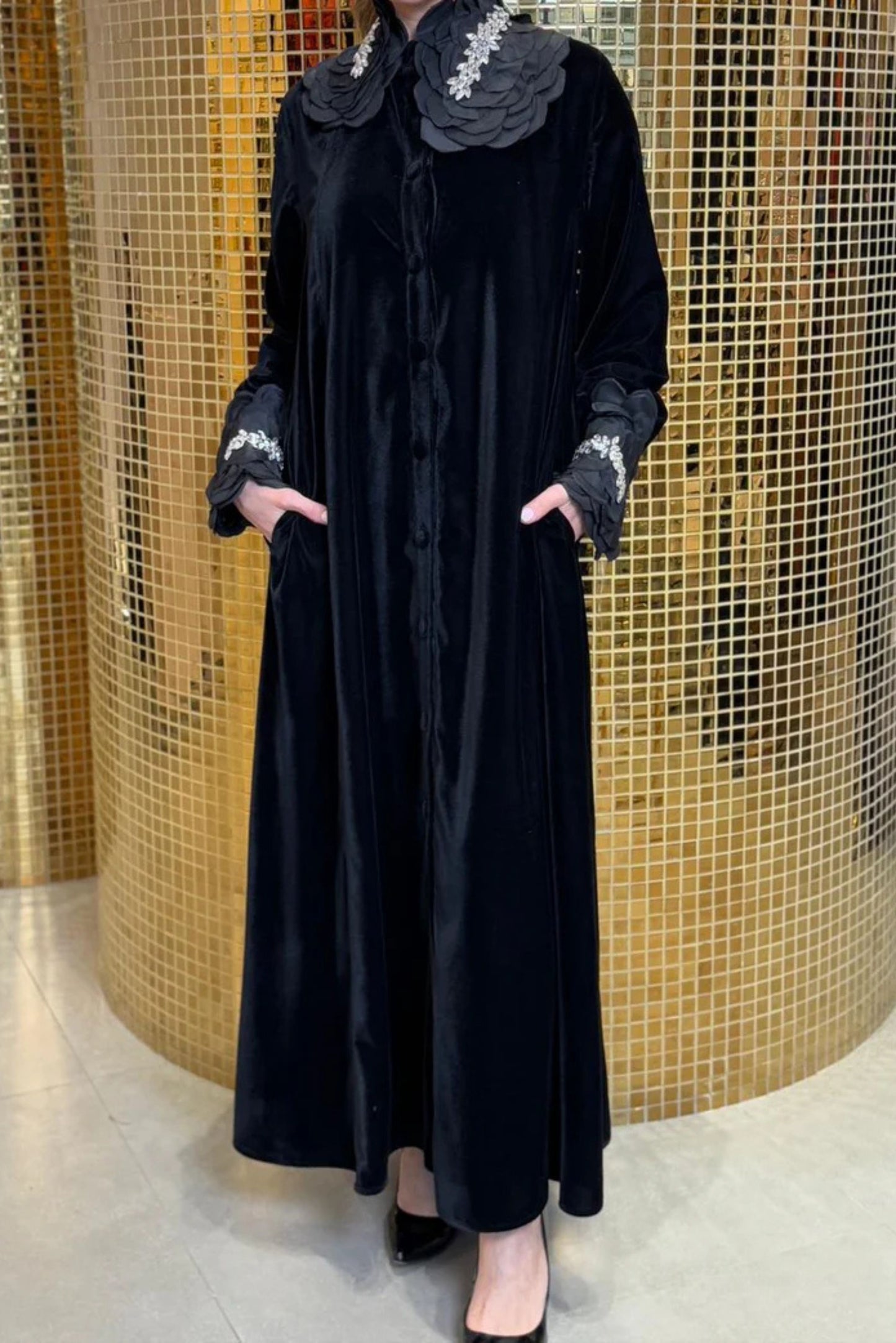 Black Abaya with Embroidery