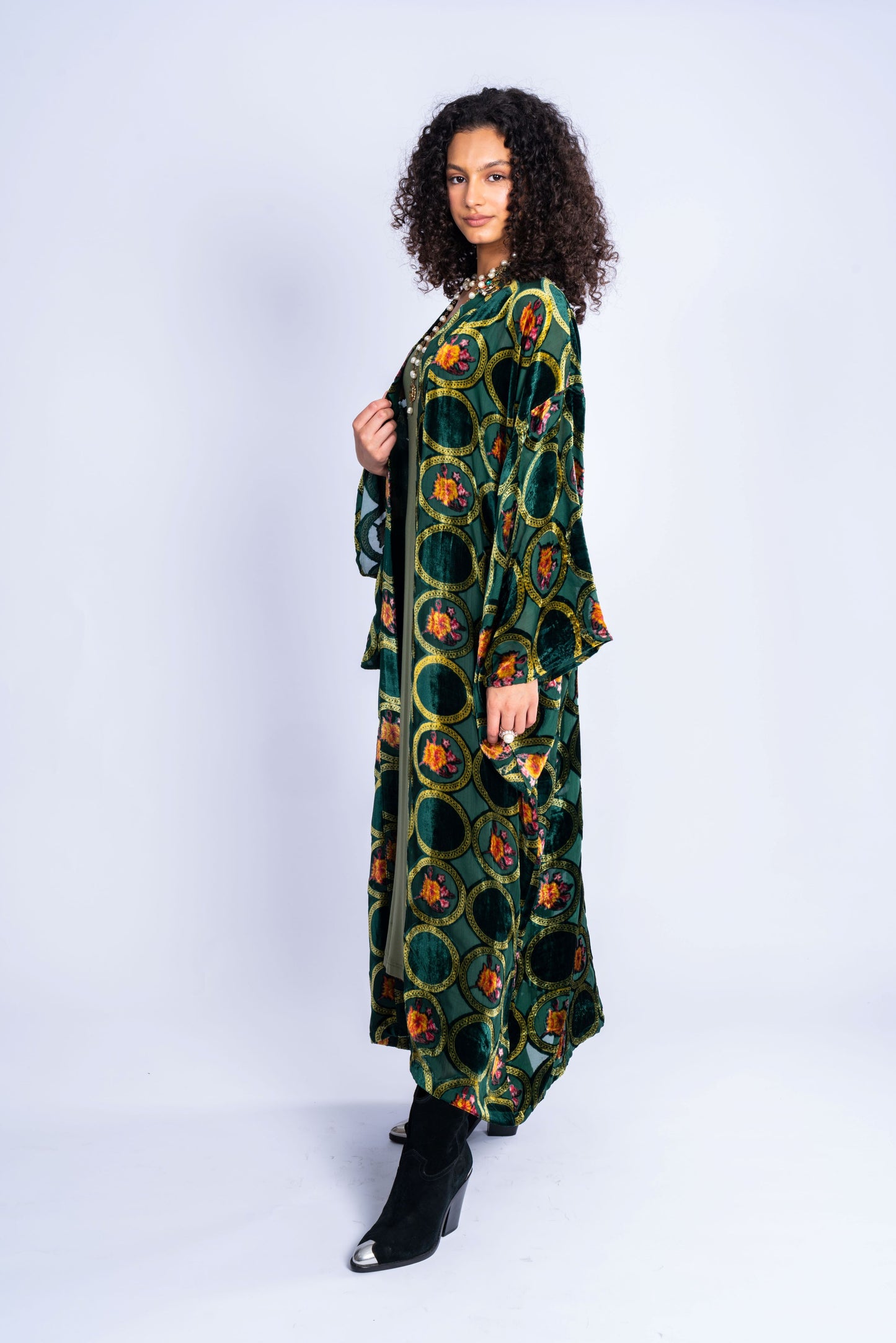 Velvet Kaftan Mixed With Colors