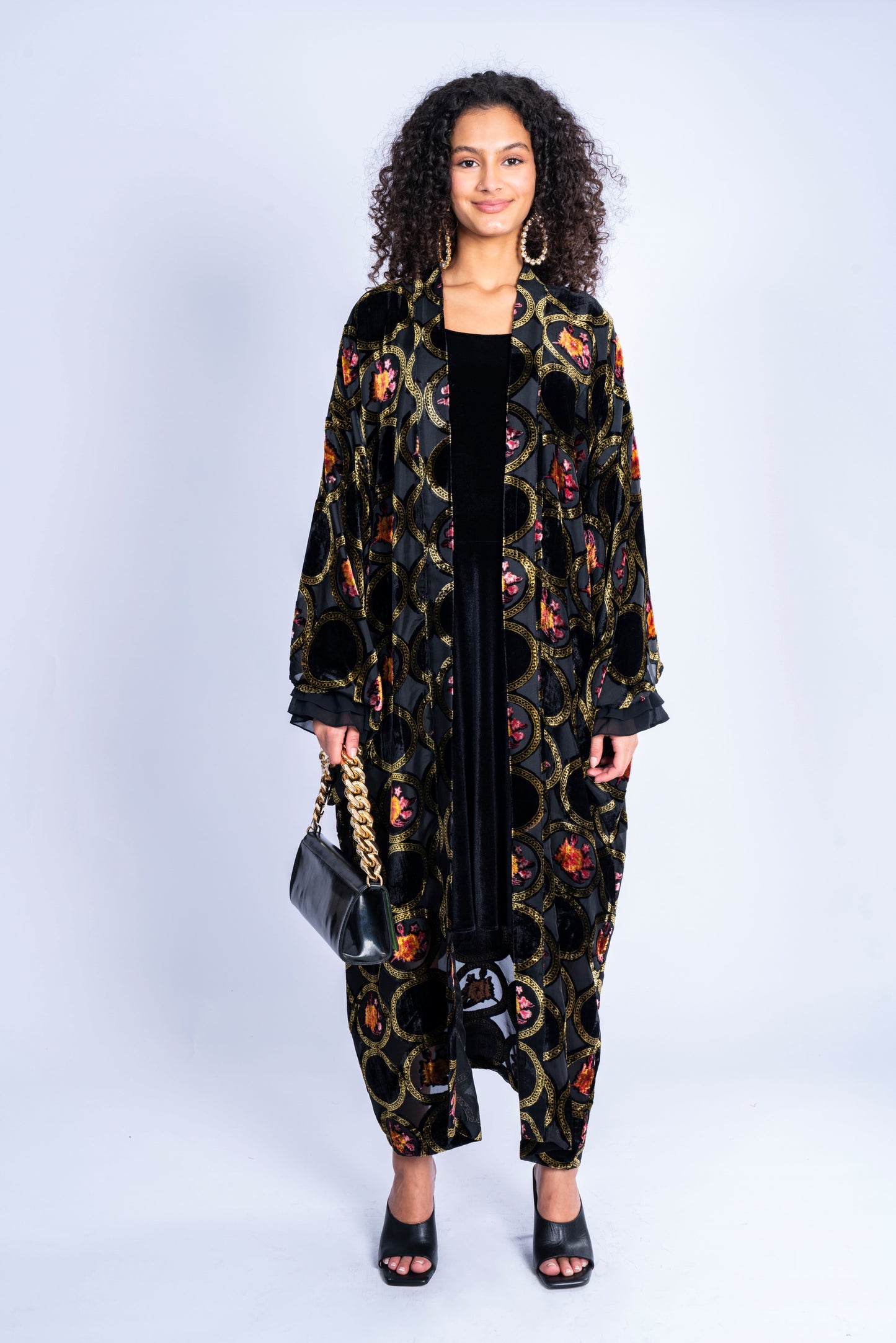 Velvet Kaftan Mixed With Colors.