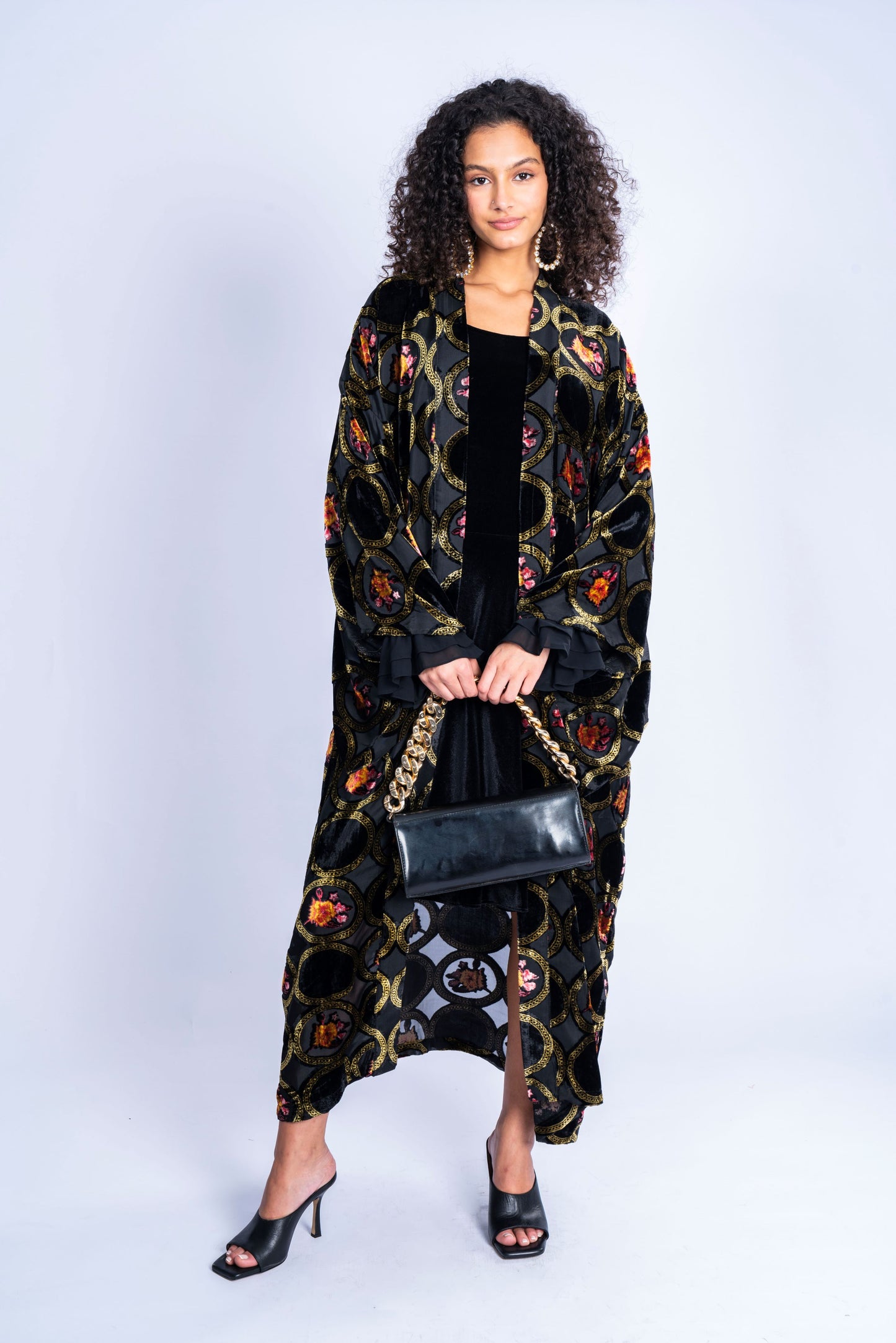 Velvet Kaftan Mixed With Colors.