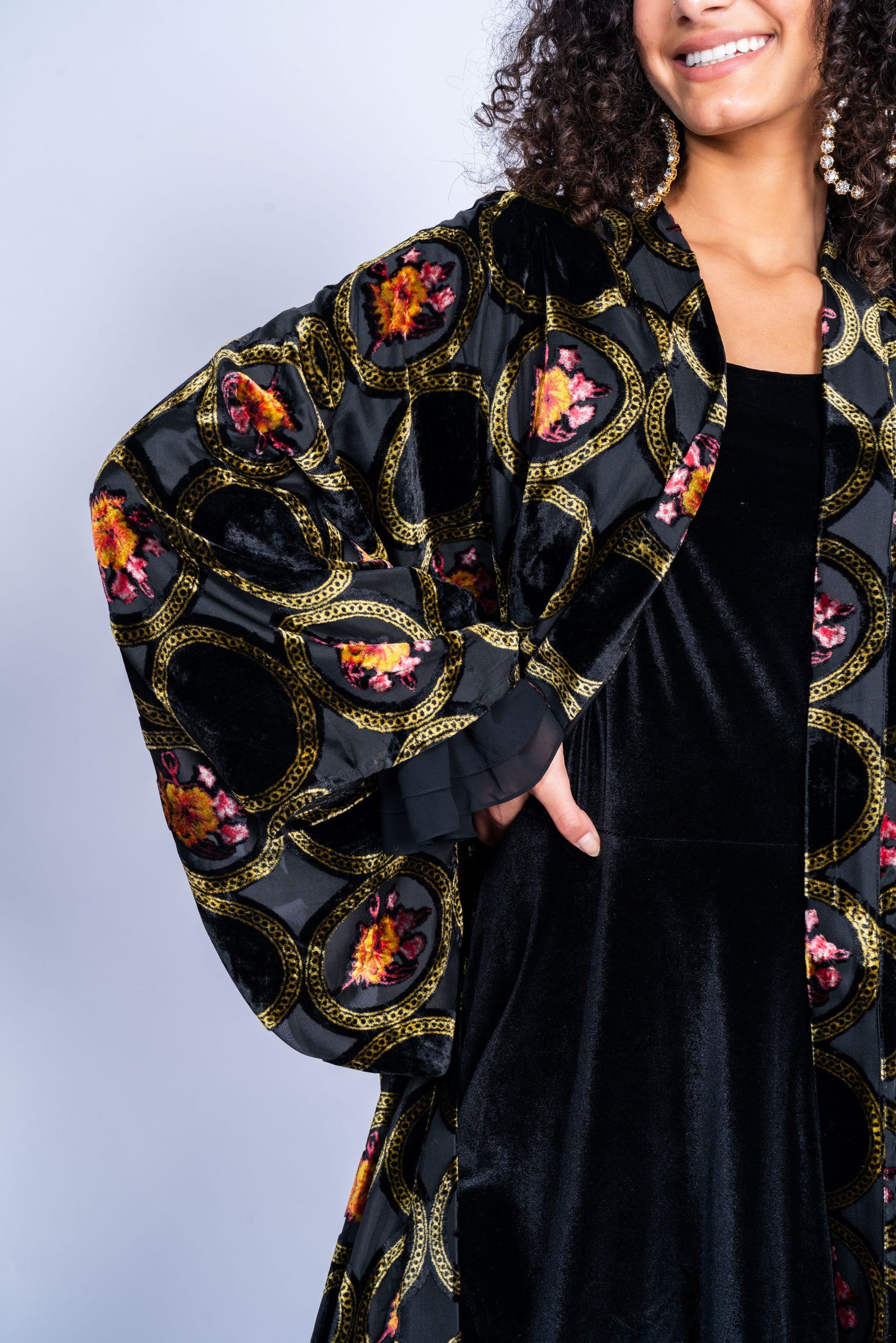 Velvet Kaftan Mixed With Colors.