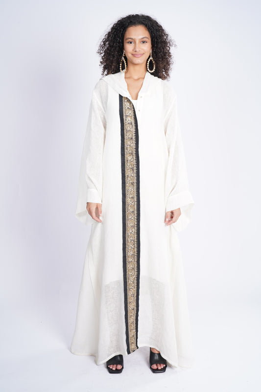 Dress made of linen muslin with black kenar