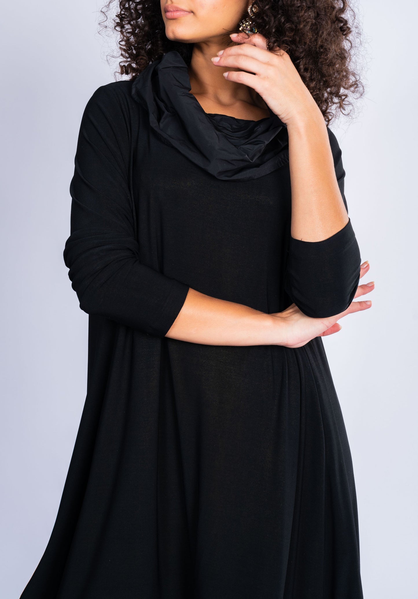 ASYMMETRICAL BLACK DRESS