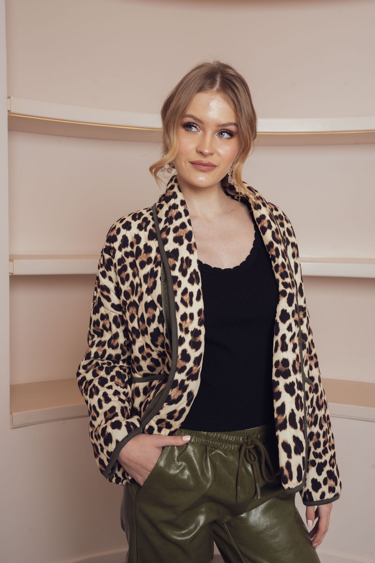 ANIMAL PRINT PADDED JACKET