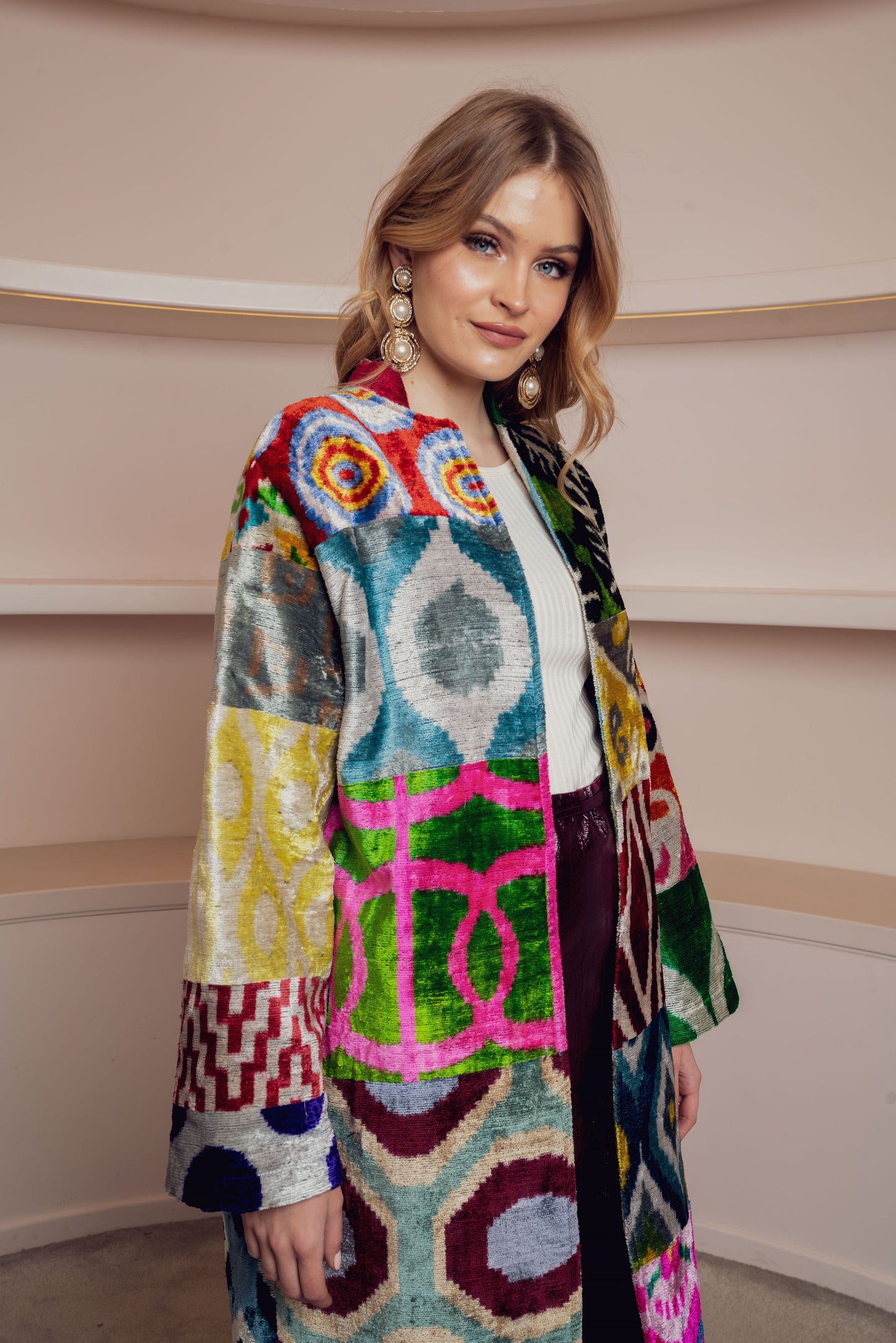 COLLECTION LONG CHECK COAT