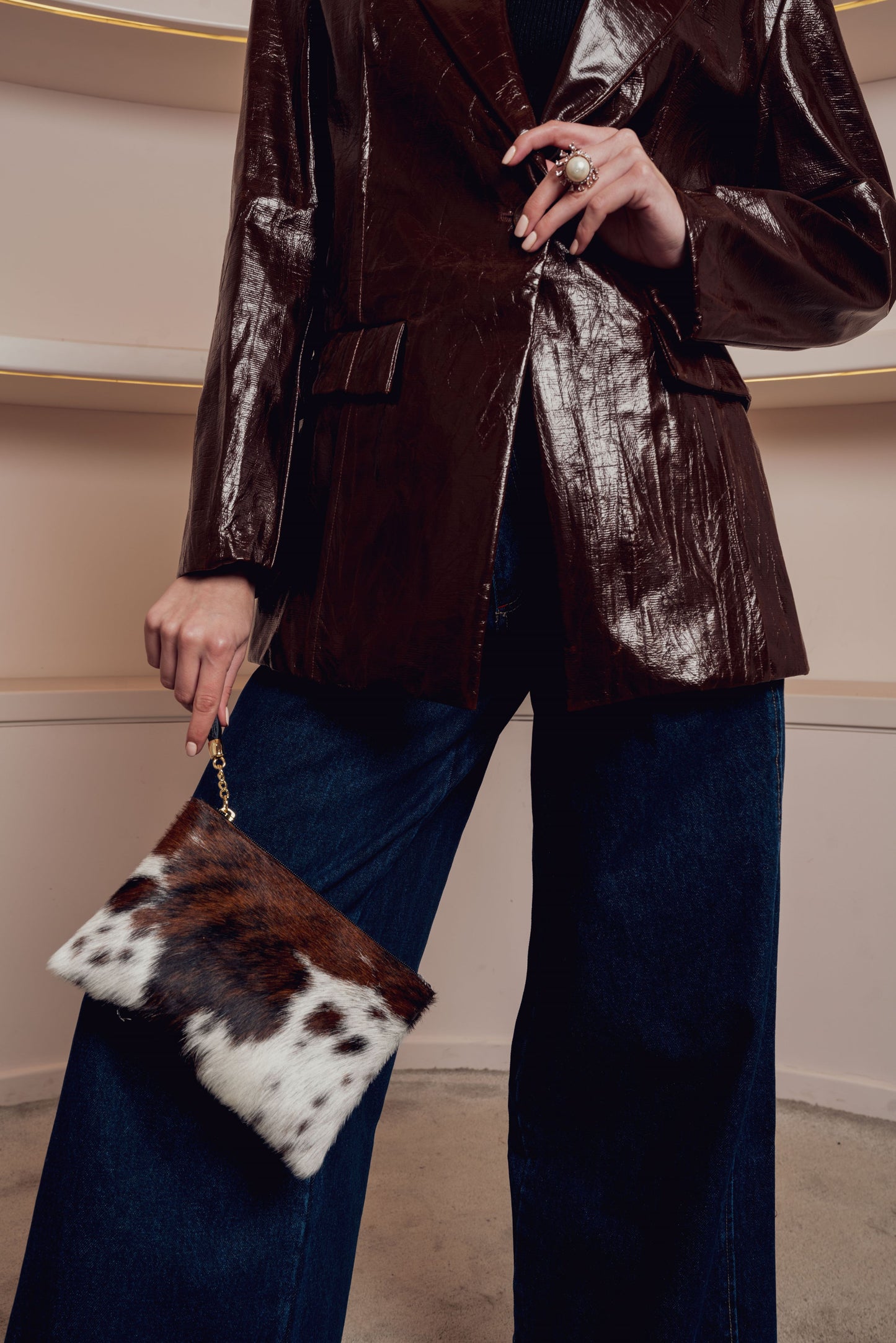 LEATHER EFFECT COAT