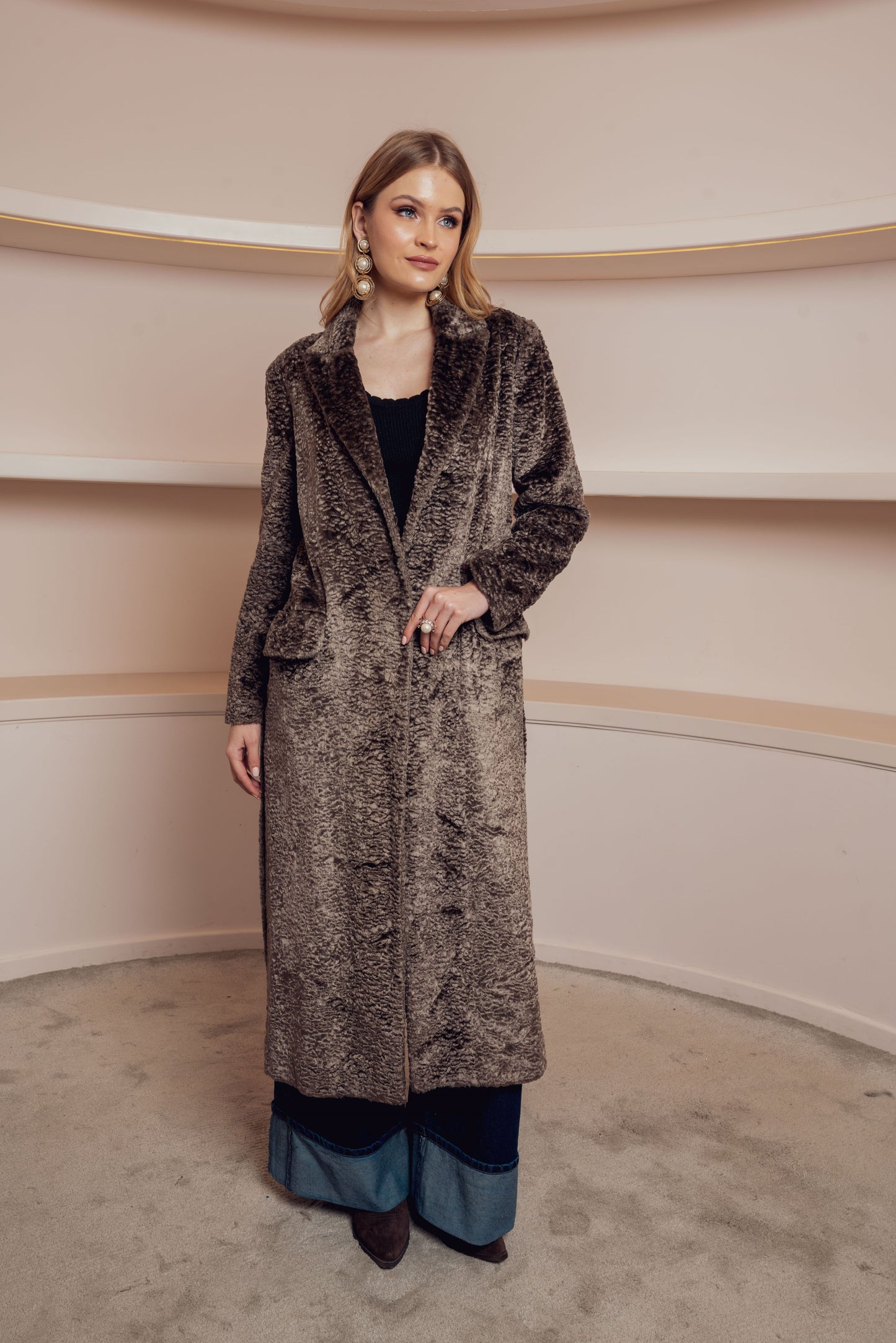 FAUX FUR LONG COAT