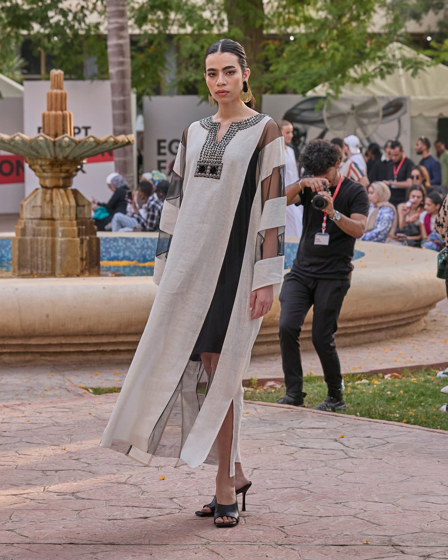 Signature Black n White Linen Dress