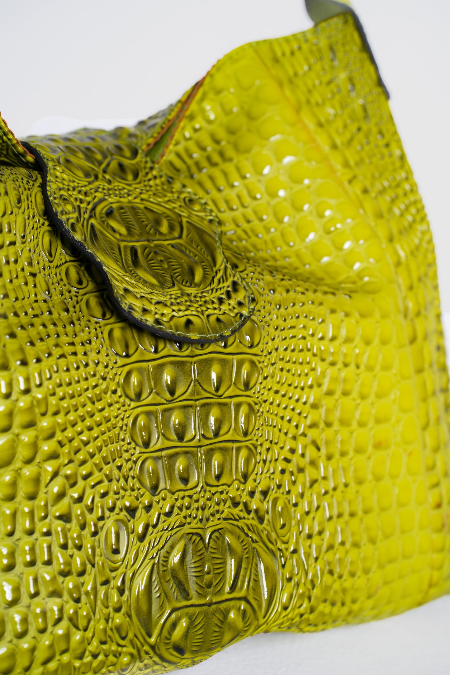 Croc Lime Green Leather Bag