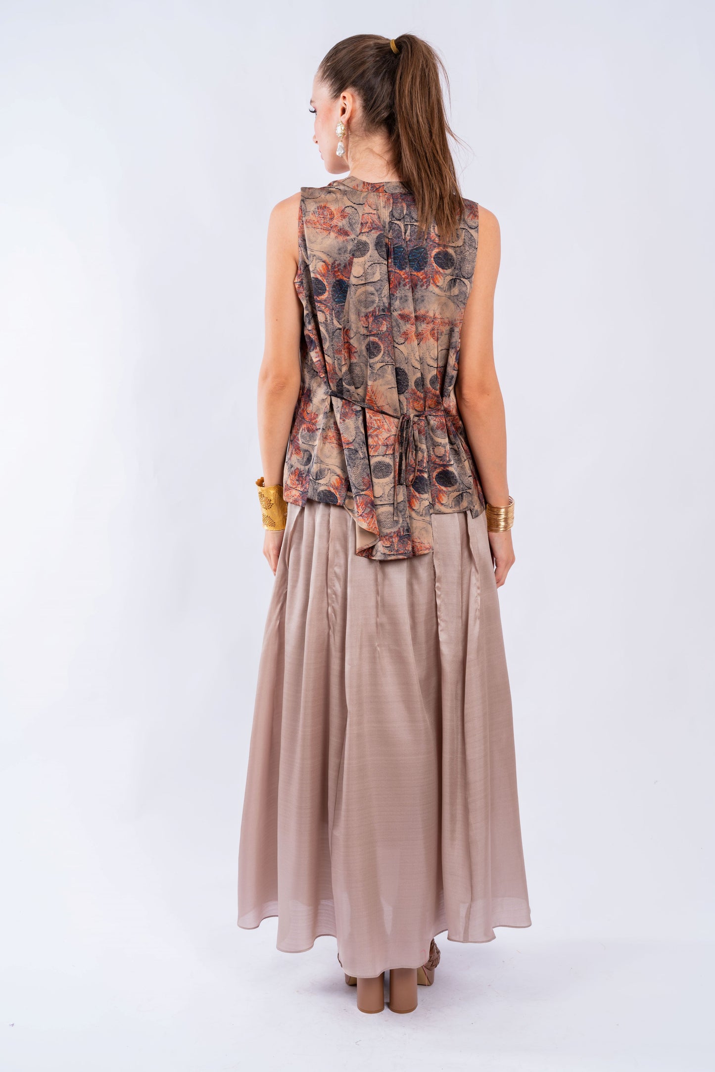 SATIN MIDI SKIRT