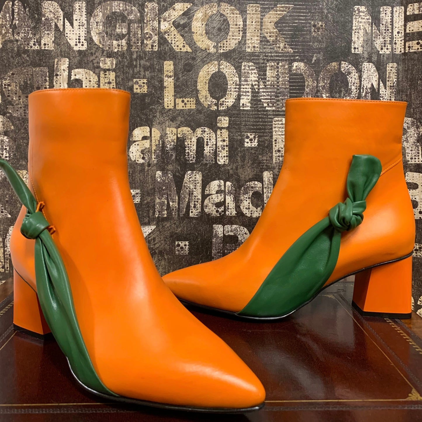 Orange Ankle Boots