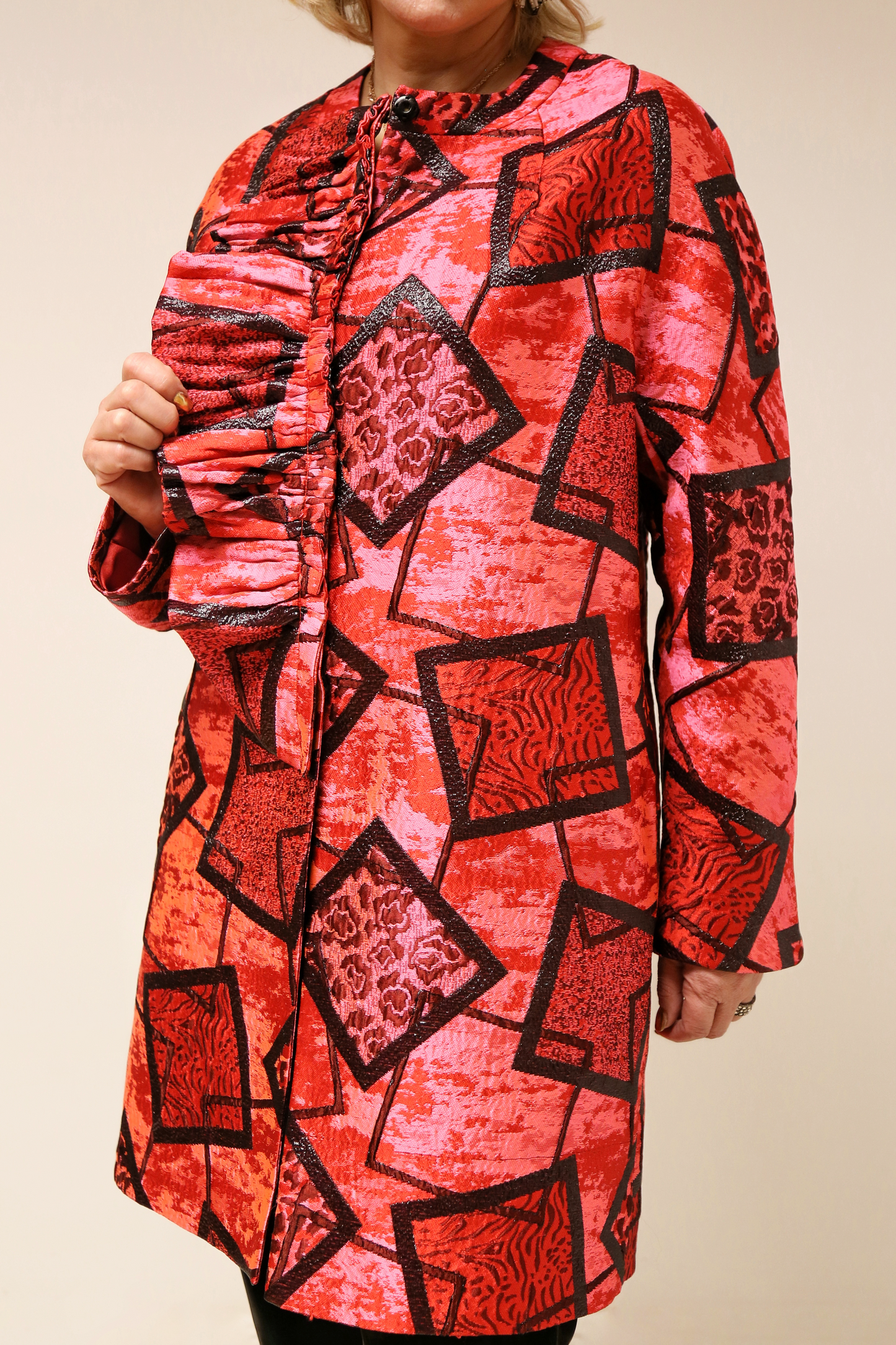 Patterned Jacquard Overcoat