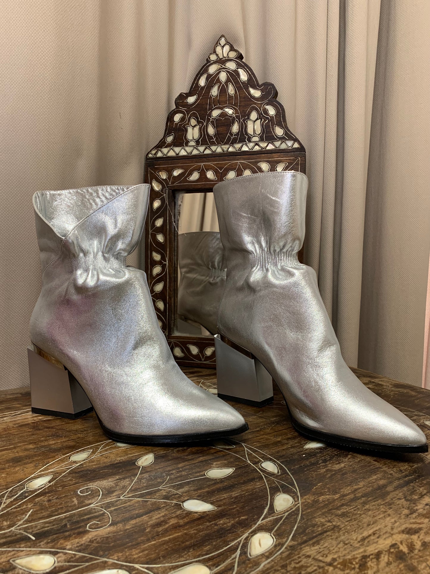 METALLIC Ankle Boots