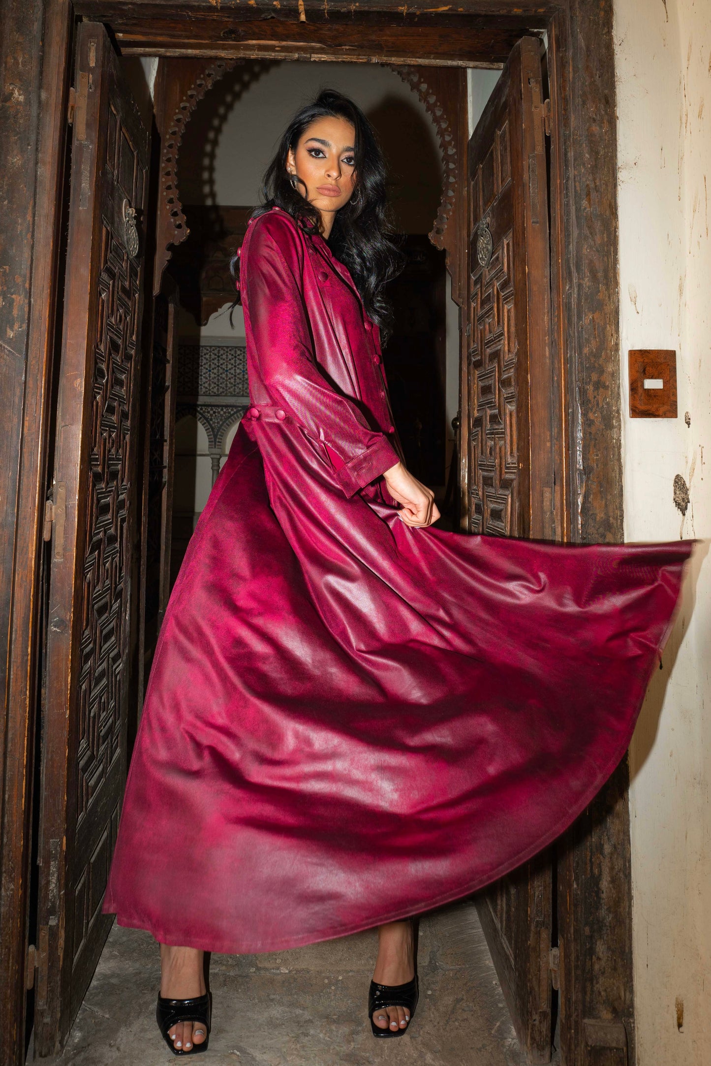 Premium Burgundy Shirt Dress