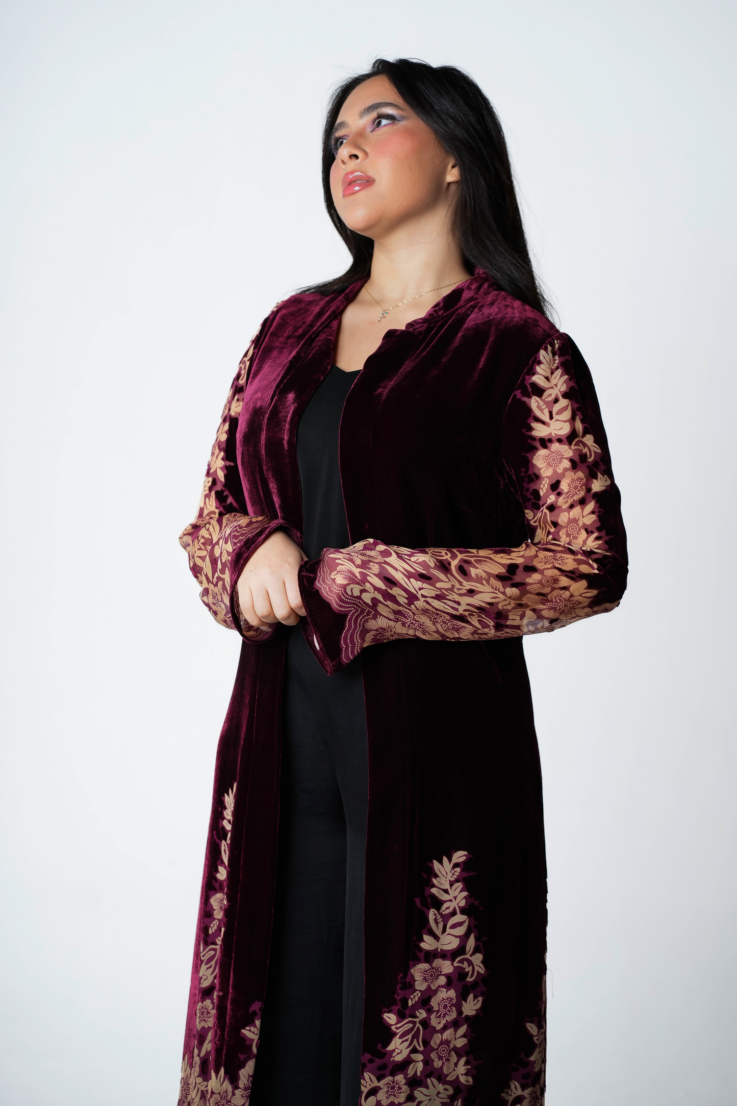 Royal Burgundy Velvet Kaftan