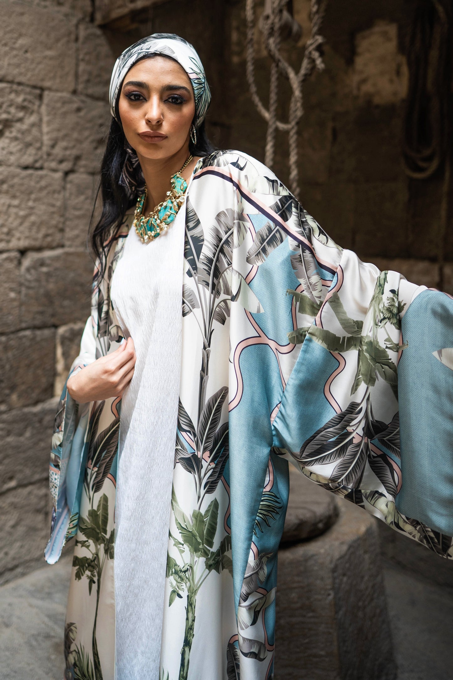 Palm Silk Kaftan