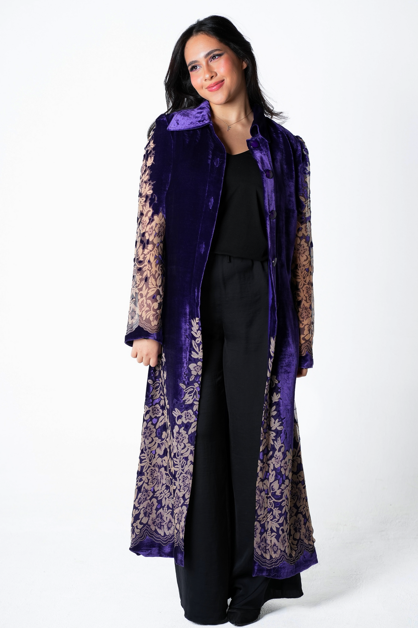 Royal Mauve Velvet Kaftan