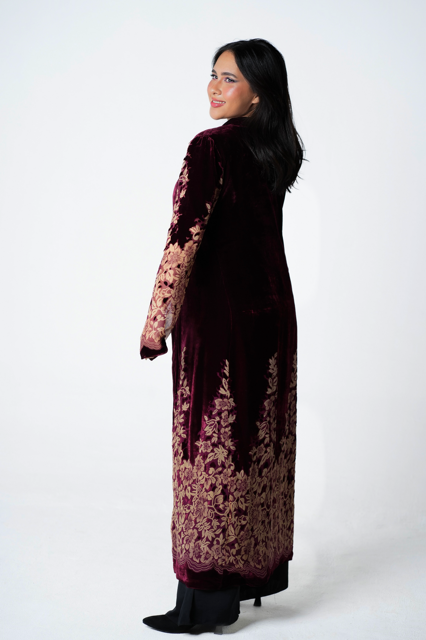 Royal Burgundy Velvet Kaftan