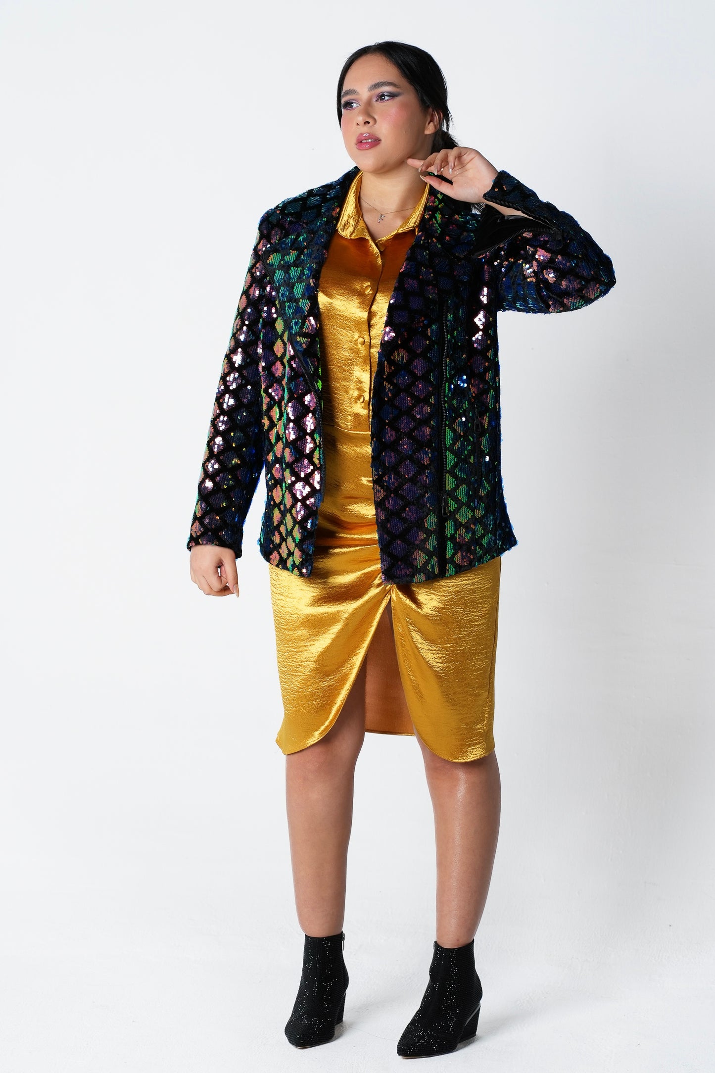 Midi Satin Shirt Dress