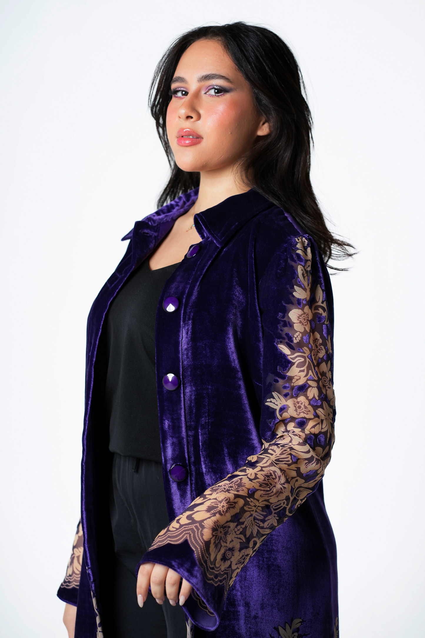 Royal Mauve Velvet Kaftan