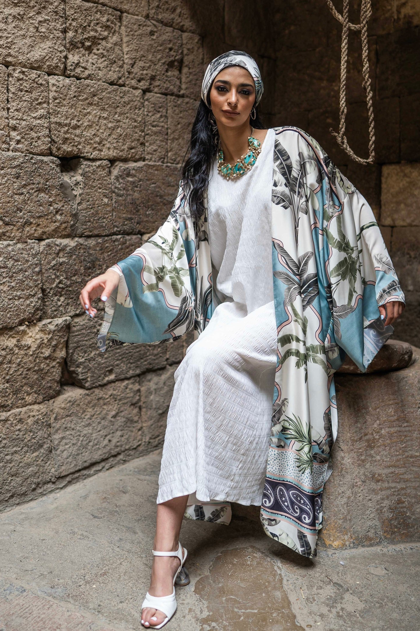 Palm Silk Kaftan
