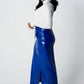 Wild Blue Leather Skirt