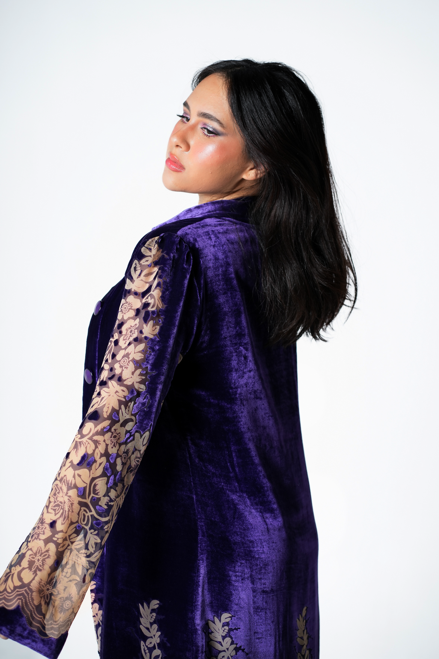 Royal Mauve Velvet Kaftan