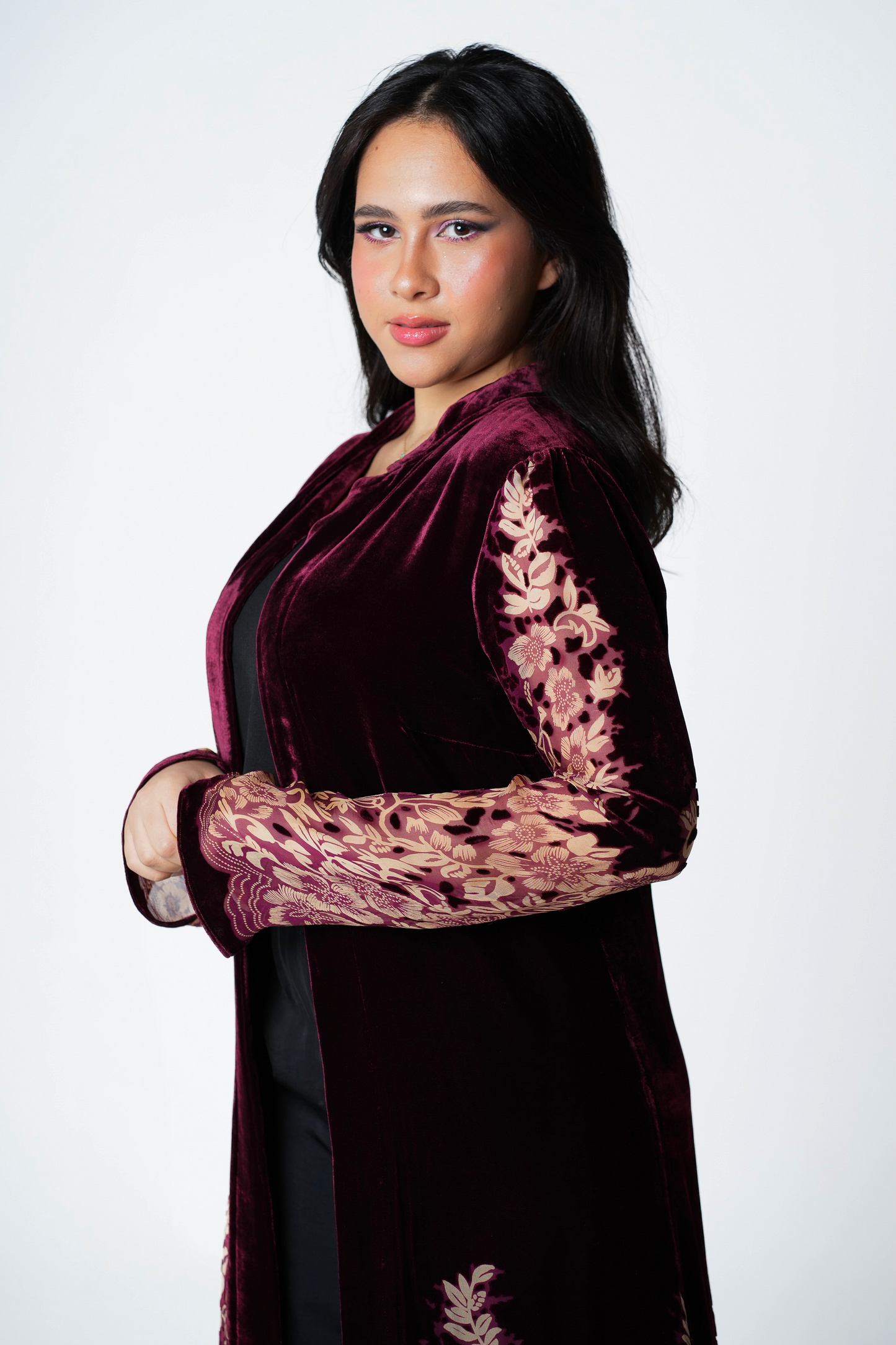 Royal Burgundy Velvet Kaftan