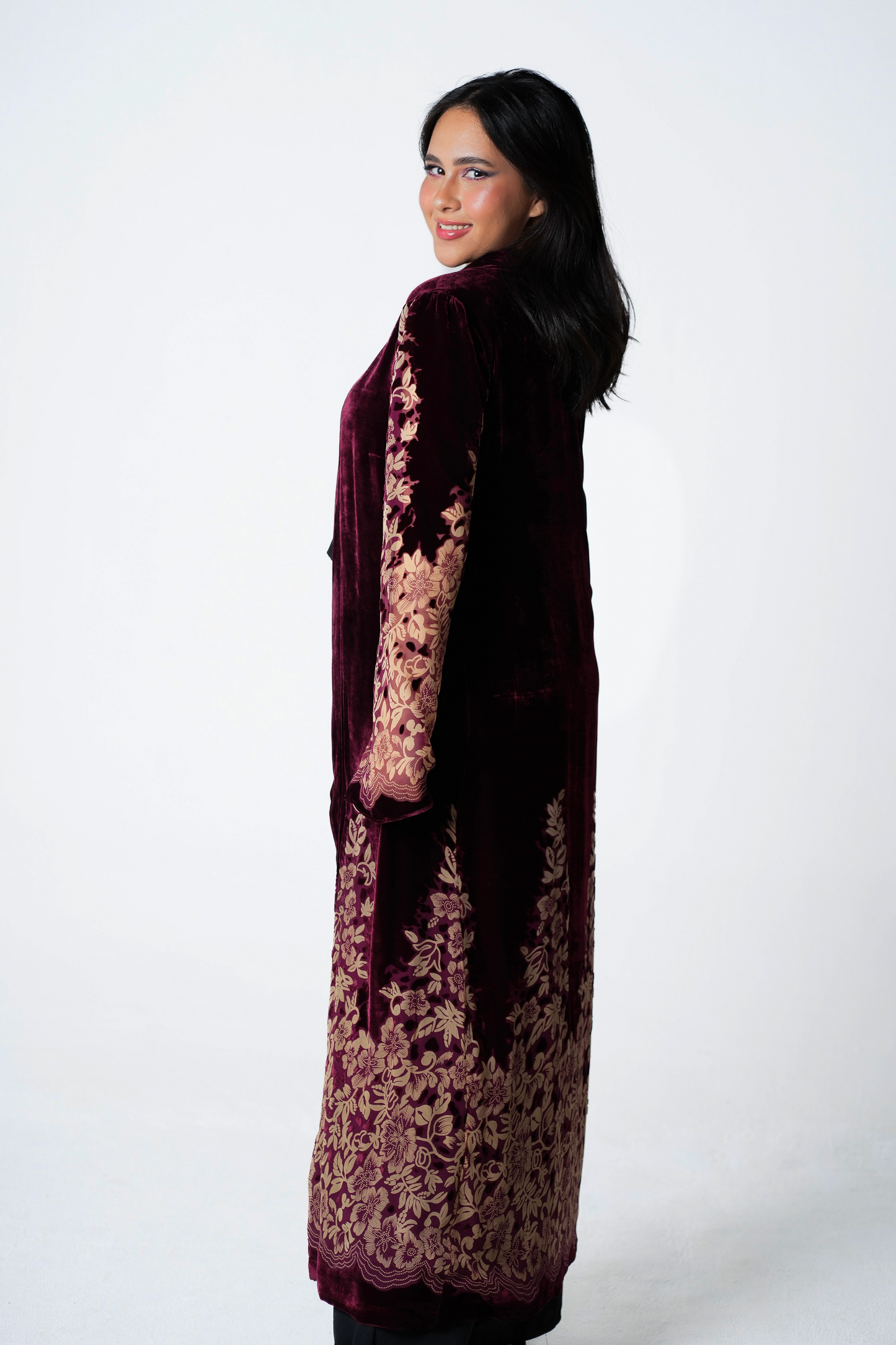 Royal Burgundy Velvet Kaftan
