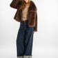 Short Brown Faux-Fur Jacket