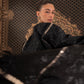 Black Kaftan with Gold Accents