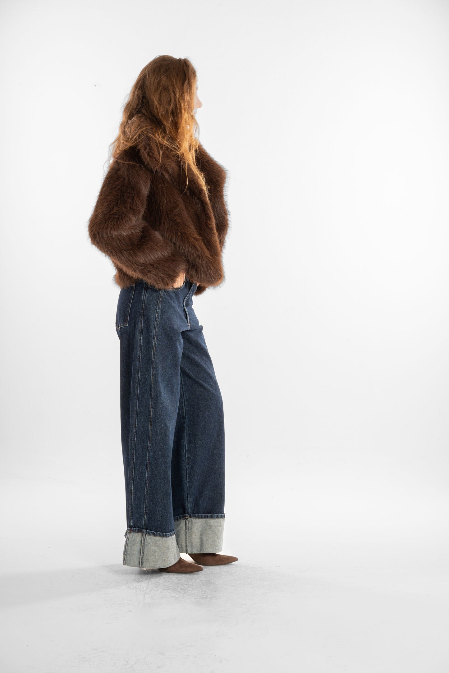 Denim Wide-Leg Pants