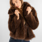 Short Brown Faux-Fur Jacket