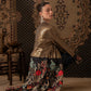 Golden Metallic Kaftan with Floral Embroidered