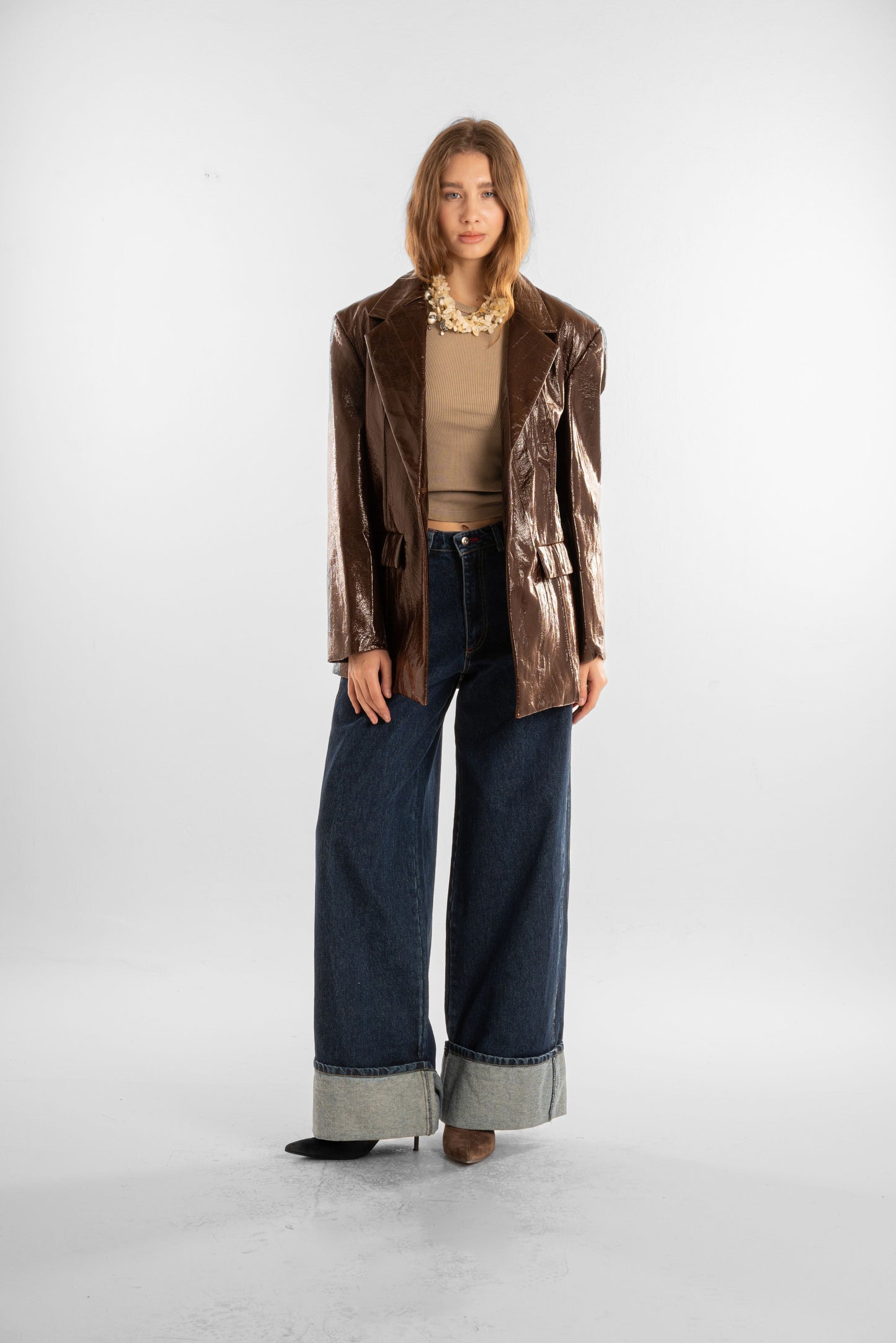 Brown Jacket and Back Embroidery