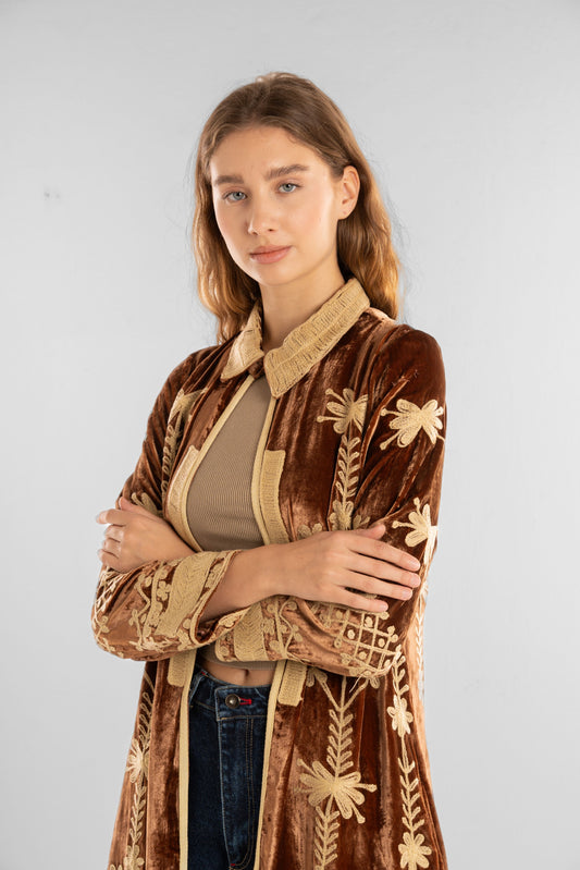 Velvet Embroidered coat