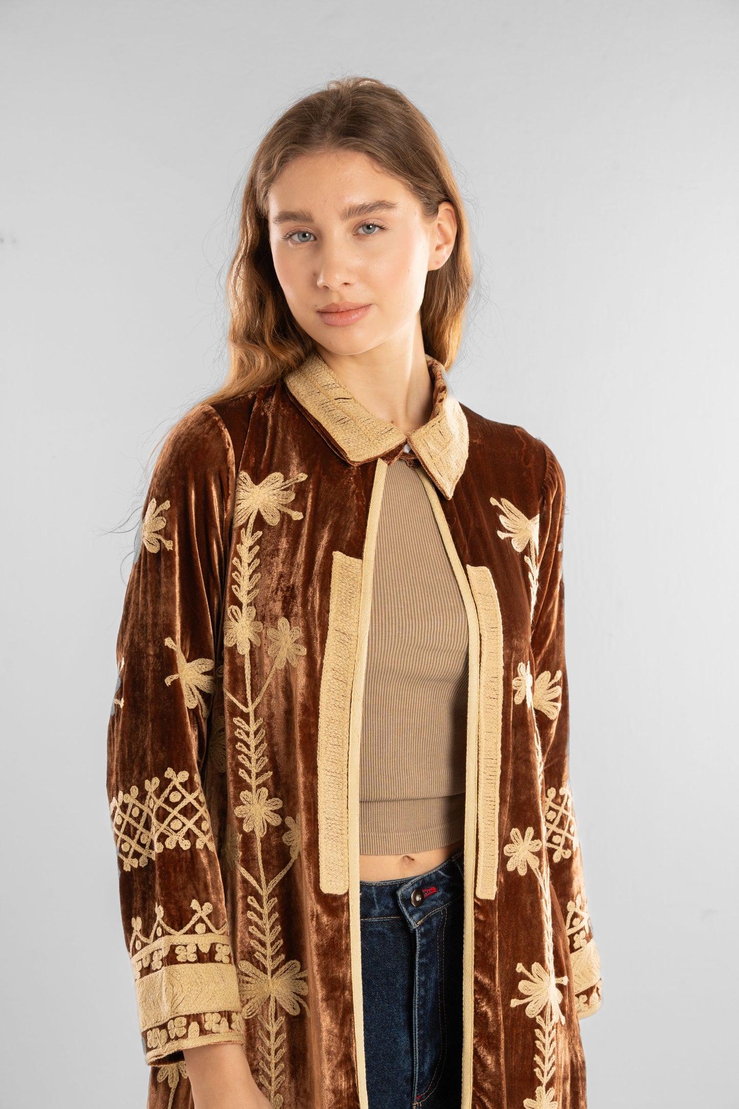 Velvet Embroidered coat