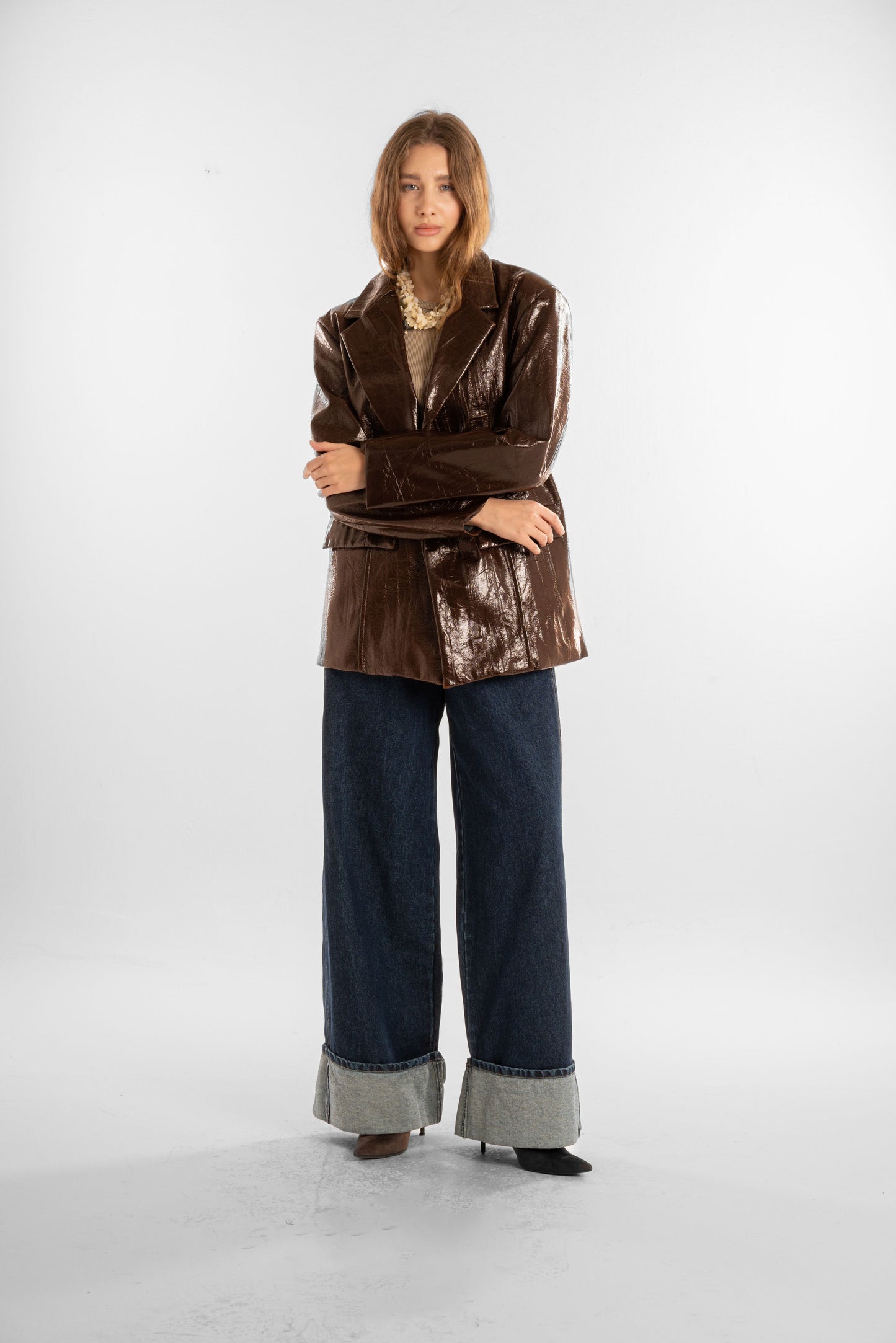 Brown Jacket and Back Embroidery