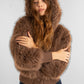 Fur Brown Jacket With Hood