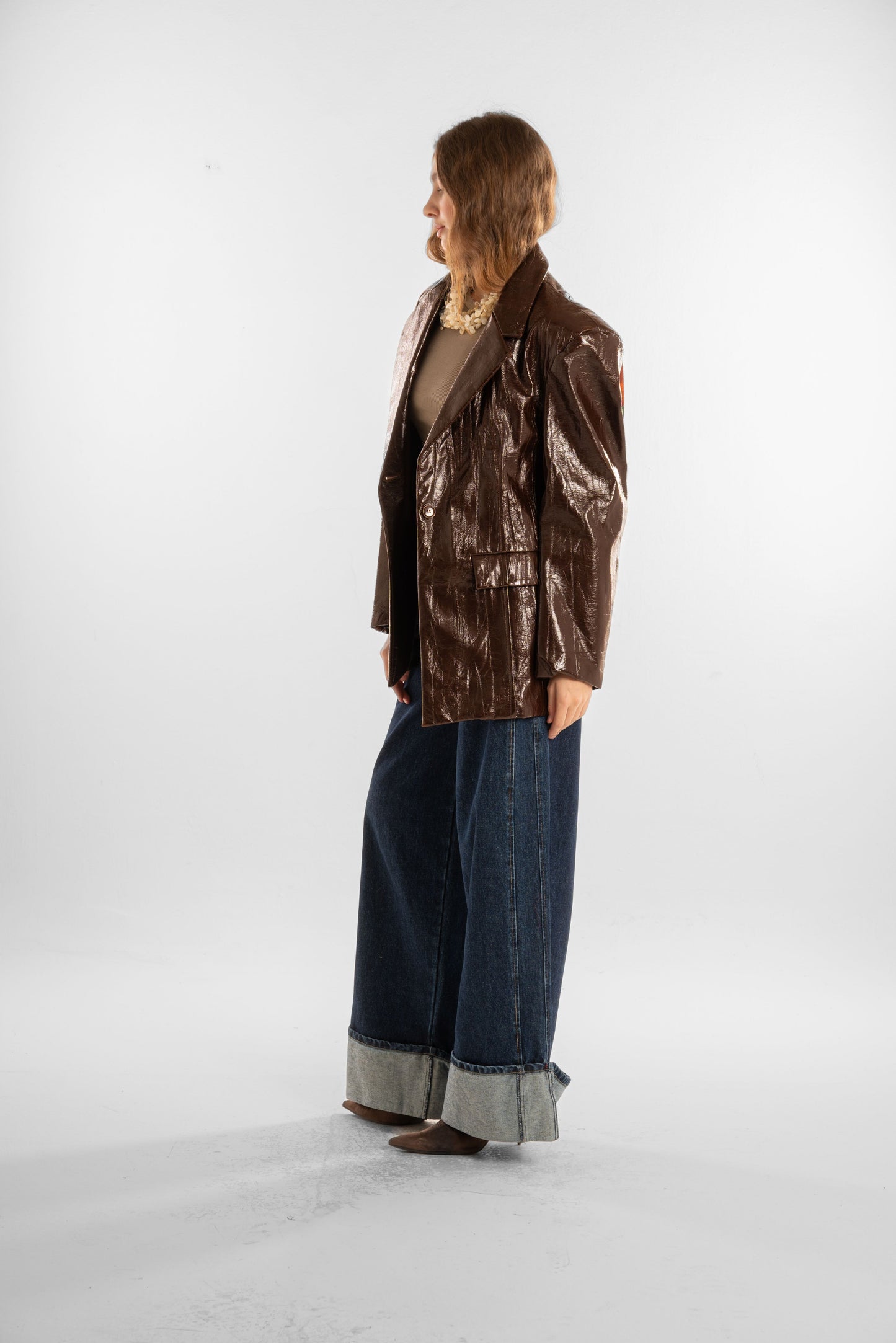 Brown Jacket and Back Embroidery